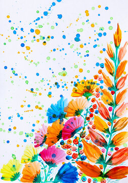 Flower Watercolor Drawing