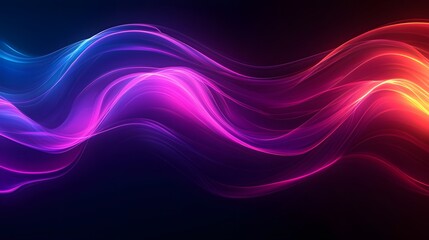 Fototapeta premium Abstract Vibrant Neon Wave Background Swirling Colorful Energy Digital Art