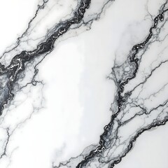 A high-contrast white and black marble background with bold, abstract veins, ultra-modern and sleek