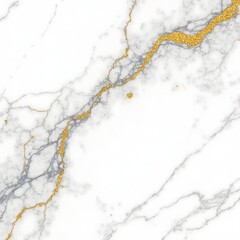 A luxurious marble texture background with soft golden veins running through a white and gray surface, polished and elegant