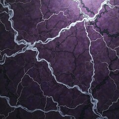 A dramatic dark purple marble texture with silver and white veins, glossy and luxurious