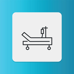 Emergency Bed icon. Editable stroke. Vector illustration	
