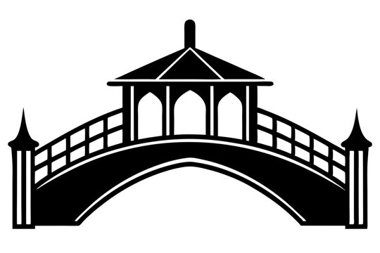 recommend clip art: Bridge architecture silhouette vector