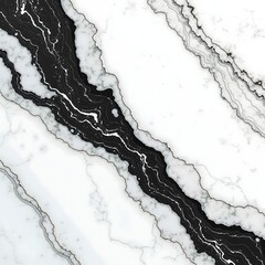 A high-contrast white and black marble background with bold