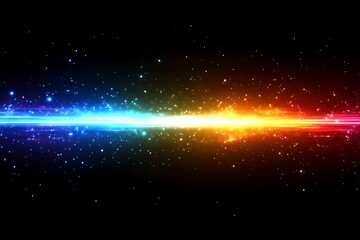 Fototapeta premium A colorful bright light emanating from a dark space background