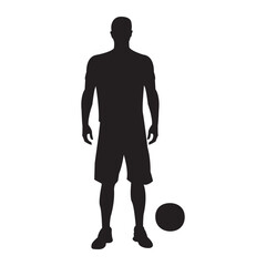 African footballer standing silhouette vector illustration design