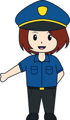 Police Woman Illustration