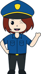 Police Woman Illustration