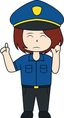 Police Woman Illustration
