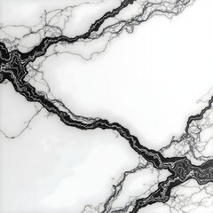 A high-contrast white and black marble background with bold