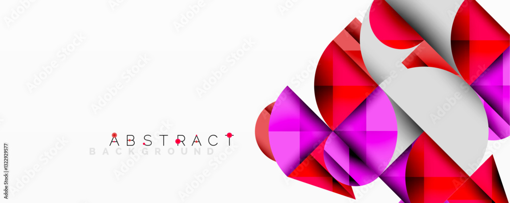 Leinwandbilder modern abstract composition with layered circles and angular segments featuring gradients, transpare