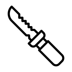 hunter knife Line Icon