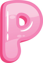 P balloon font English alphabet