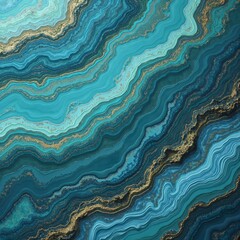 An exotic turquoise marble texture with fluid waves of blue and green,