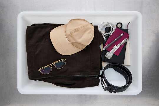 airport Tray with Essentials for Travel  