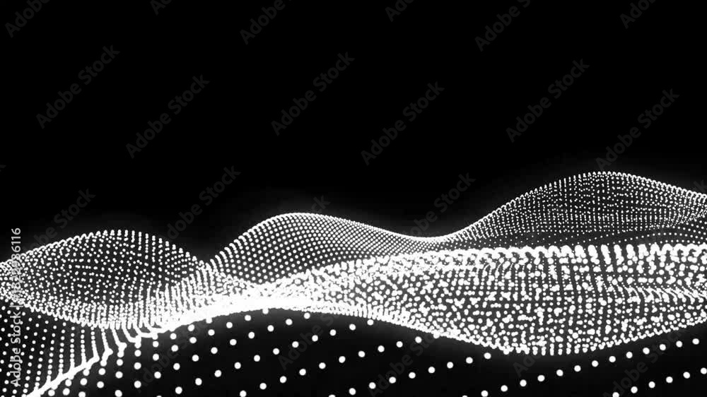 Poster abstract white dot wave technology with light digital effect corporate concept. looping animated bac