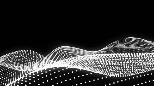 Abstract white dot wave technology with light digital effect corporate concept. Looping animated background red made from trapcode form