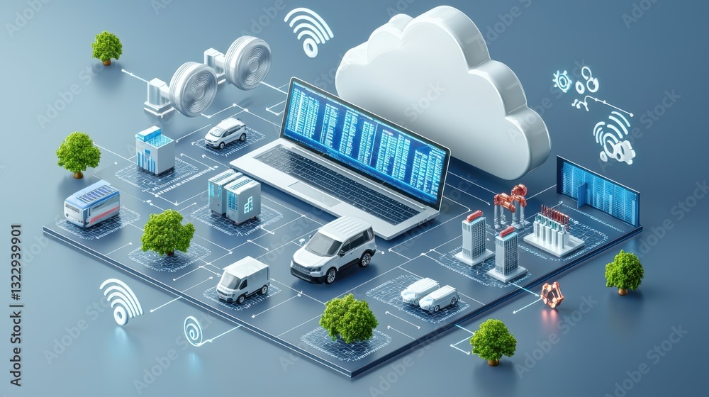 Poster data integration infographic concept. integrated enterprise data and cloud computing infrastructure 