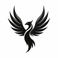 Phoenix Silhouette Design Vector Illustration Design 