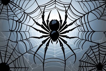 Fototapeta premium Translucent Spider Web Vector Design with Black Highlights