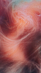 Smoke twist. Mist paint. Colorful haze stream floating on fantasy dark background. Cloud water abstract magical blur fume texture.