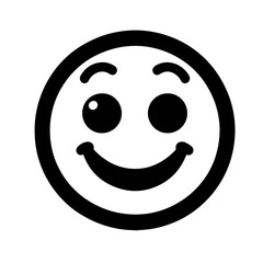 Fototapeta premium Black and white vector silhouette of a Smiley on white background 