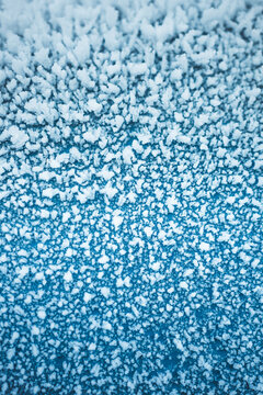 snow on blue background