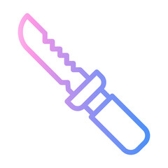 hunter knife Line Gradient Icon