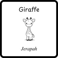 Animals Coloring E Book for Kids - giraffe