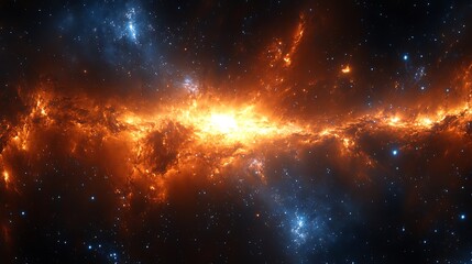Vibrant Cosmic Nebula With Swirling Clouds Of Gas And Stars
