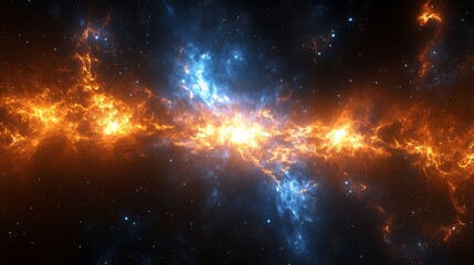 Fototapeta premium Vibrant Cosmic Nebula With Swirling Clouds Of Gas And Stars