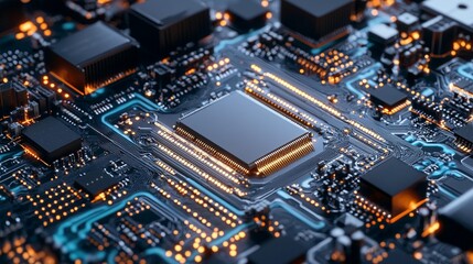 Circuit Board Technology Closeup