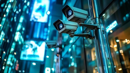 City Surveillance Cameras at Night