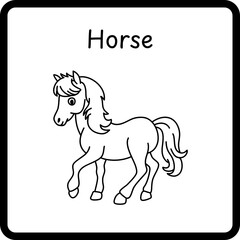 Animals Coloring E Book for Kids - horse