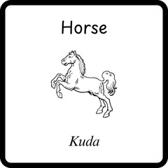 Animals Coloring E Book for Kids - horse