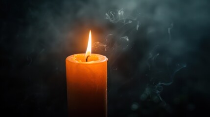 A candle burning brightly in the darkness, a beacon of hope in challenging times.