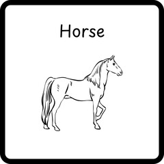 Animals Coloring E Book for Kids - horse (2)