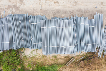 Construction Site PVC Pipe Storage Bundles Industrial Materials