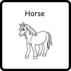 Animals Coloring E Book for Kids - horse (4)