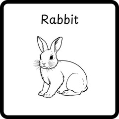 Animals Coloring E Book for Kids - rabbit