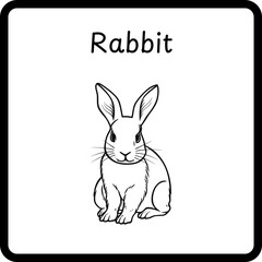 Animals Coloring E Book for Kids - rabbit