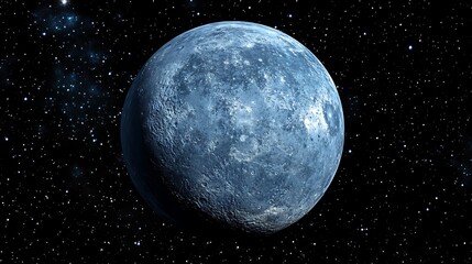 Obraz premium Blue Marble-Like Planet in the Depths of Starry Space