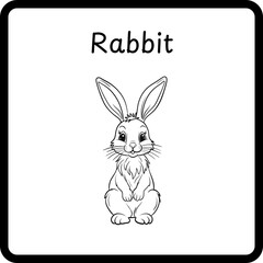 Fototapeta premium Animals Coloring E Book for Kids - rabbit (2)