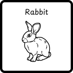 Obraz premium Animals Coloring E Book for Kids - rabbit