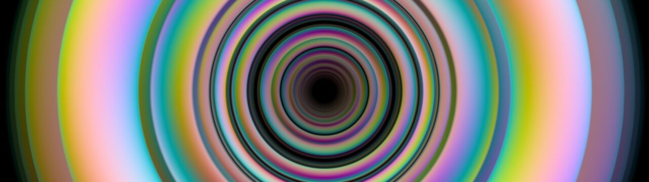 A bright geometric circles with gradient colors.