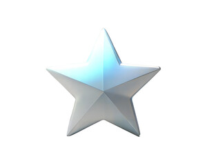 A sleek, holographic 3D star icon, isolated on white background, perfect for designs that symbolize achievement, success, and excellence in digital art and graphics.
