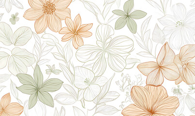 flowers and leaves in pictures illustrator2D