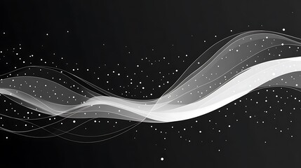 Abstract Wave Design with Gradient Effects and Starry Background