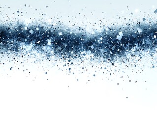 Obraz premium Sparkling Snowfall Scene with Glittering Blue and White Flakes, 3d abstract background wallpaper