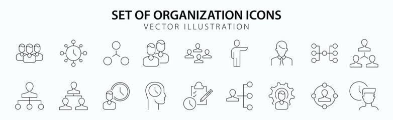 Set of organization icons. Vector illustration